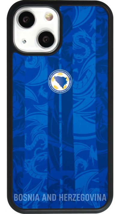Coque iPhone 13 mini - Silicone rigide noir Maillot de football Bosnie-Herzégovine 2026 personnalisable