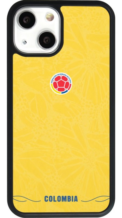 Coque iPhone 13 mini - Silicone rigide noir Maillot de football Colombie 2026 personnalisable