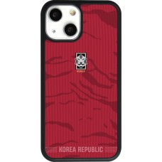 Coque iPhone 13 mini - Silicone rigide noir Maillot de football Corée du Sud 2026 personnalisable
