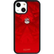 Coque iPhone 13 mini - Silicone rigide noir Maillot de football Égypte 2026 personnalisable