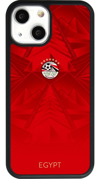 Coque iPhone 13 mini - Silicone rigide noir Maillot de football E?gypte 2026 personnalisable