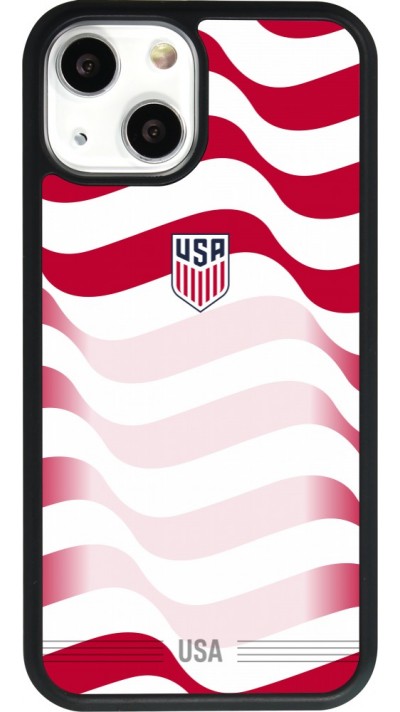 Coque iPhone 13 mini - Silicone rigide noir Maillot de football E?tats Unis 2026 personnalisable