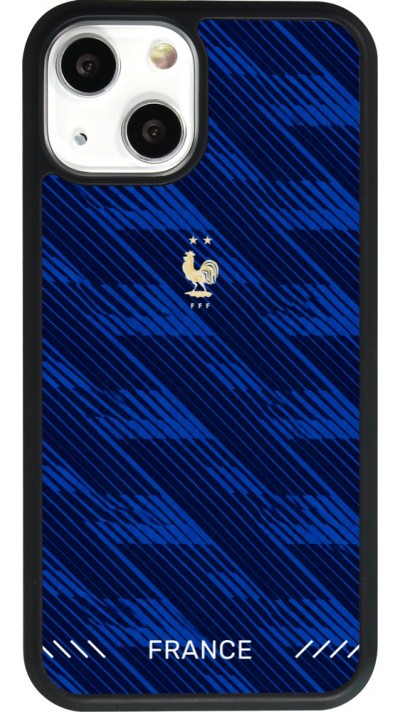 Coque iPhone 13 mini - Silicone rigide noir Maillot de football France 2026 personnalisable