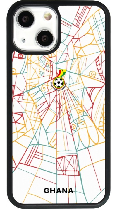 Coque iPhone 13 mini - Silicone rigide noir Maillot de football Ghana 2026 personnalisable