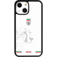 Coque iPhone 13 mini - Silicone rigide noir Maillot de football Iran 2026 personnalisable