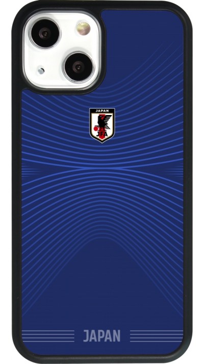 Coque iPhone 13 mini - Silicone rigide noir Maillot de football Japon 2026 personnalisable