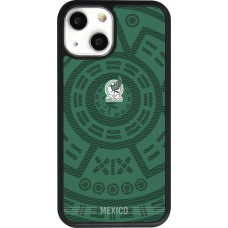 Coque iPhone 13 mini - Silicone rigide noir Maillot de football Mexique 2026 personnalisable