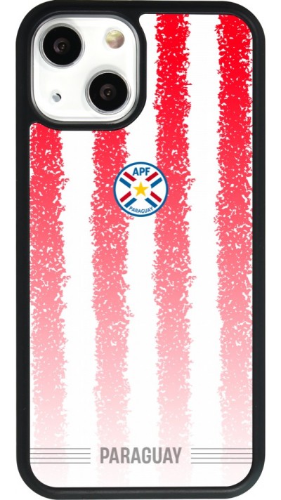 Coque iPhone 13 mini - Silicone rigide noir Maillot de football Paraguay 2026 personnalisable