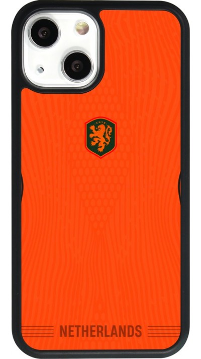 Coque iPhone 13 mini - Silicone rigide noir Maillot de football Pays-Bas 2026 personnalisable