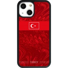 Coque iPhone 13 mini - Silicone rigide noir Maillot de football Turquie 2026 personnalisable
