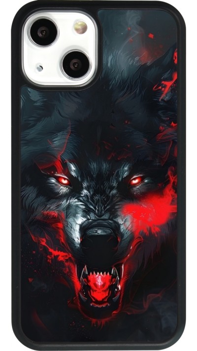 iPhone 13 mini Case Hülle - Silikon schwarz Halloween 2024 mad werewolf