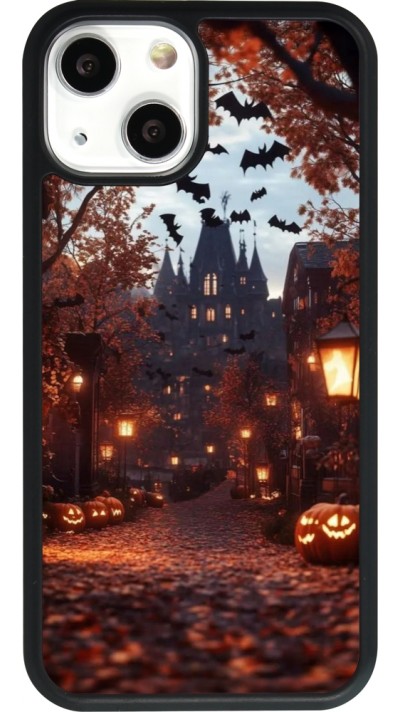 iPhone 13 mini Case Hülle - Silikon schwarz Halloween 2025 Haunted house