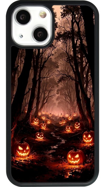 iPhone 13 mini Case Hülle - Silikon schwarz Halloween 2025 Road of Terrifying Pumpkins