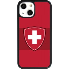 Coque iPhone 13 mini - Silicone rigide noir Hockey World Championship Ecusson Suisse