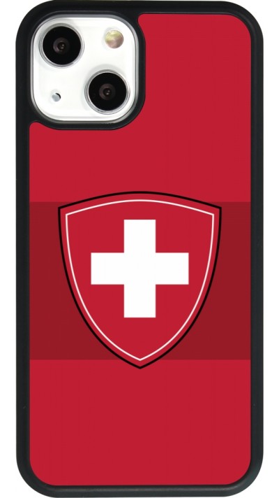 Coque iPhone 13 mini - Silicone rigide noir Hockey World Championship Ecusson Suisse