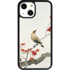 Coque iPhone 13 mini - Silicone rigide noir Japanese Bird