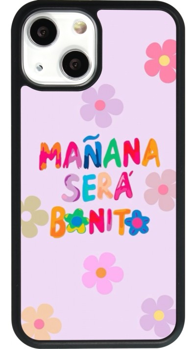 Coque iPhone 13 mini - Silicone rigide noir Karol G Manana sera bonito