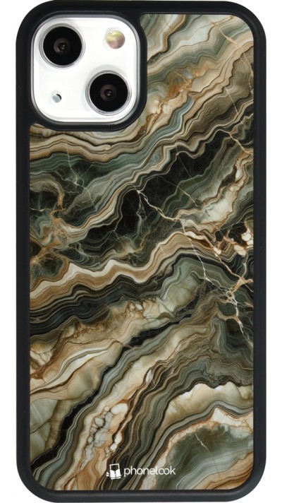 iPhone 13 mini Case Hülle - Silikon schwarz Oliv Marmor