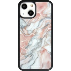 iPhone 13 mini Case Hülle - Silikon schwarz Rosa Leuchtender Marmor