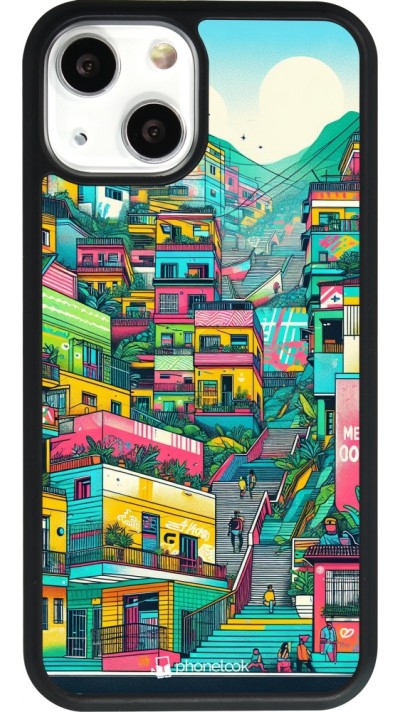 iPhone 13 mini Case Hülle - Silikon schwarz Medellin Comuna 13 Kunst