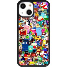 Coque iPhone 13 mini - Silicone rigide noir Mixed cartoons
