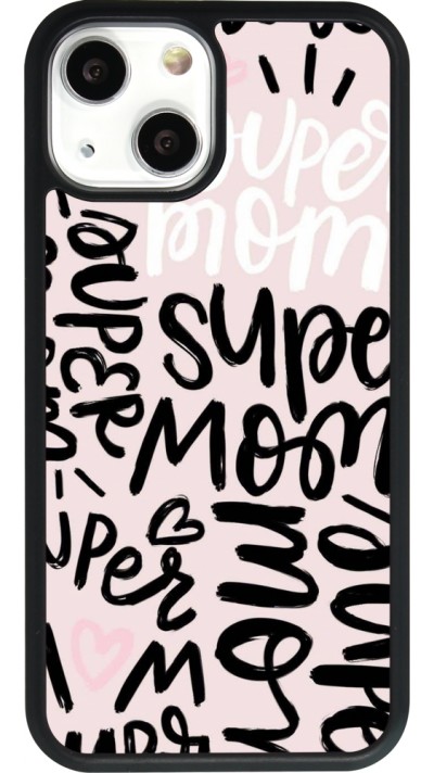 iPhone 13 mini Case Hülle - Silikon schwarz Mom 2024 Super mom