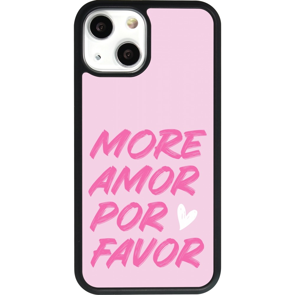 iPhone 13 mini Case Hülle - Silikon schwarz More amor porfavor