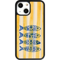 Coque iPhone 13 mini - Silicone rigide noir Portuguese fish 2026