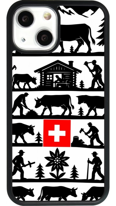 Coque iPhone 13 mini - Silicone rigide noir Poya Suisse 1