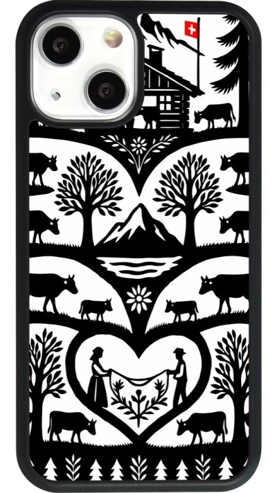 Coque iPhone 13 mini - Silicone rigide noir Poya Suisse 2