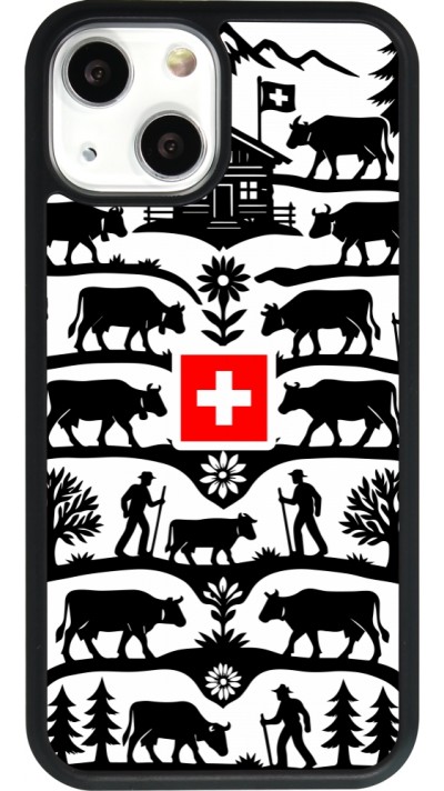 Coque iPhone 13 mini - Silicone rigide noir Poya Suisse 3