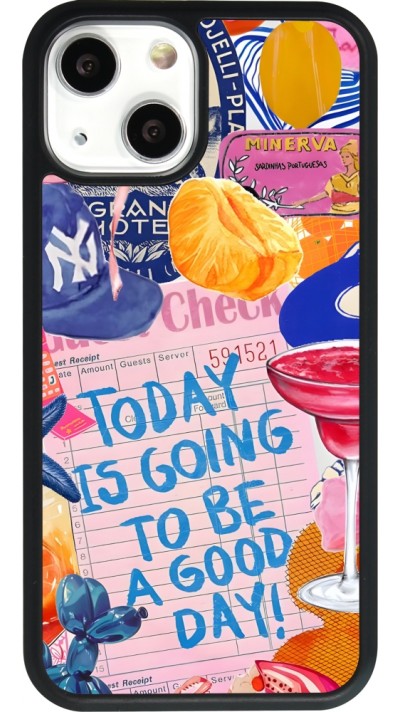 Coque iPhone 13 mini - Silicone rigide noir Preppy Today is Going to be a good day