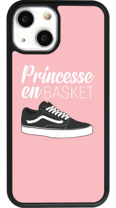 Coque iPhone 13 mini - Silicone rigide noir princesse en basket