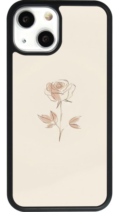 Coque iPhone 13 mini - Silicone rigide noir Sable Rose Minimaliste