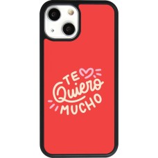 Coque iPhone 13 mini - Silicone rigide noir Saint Valentines Day 26 Te quiero mucho