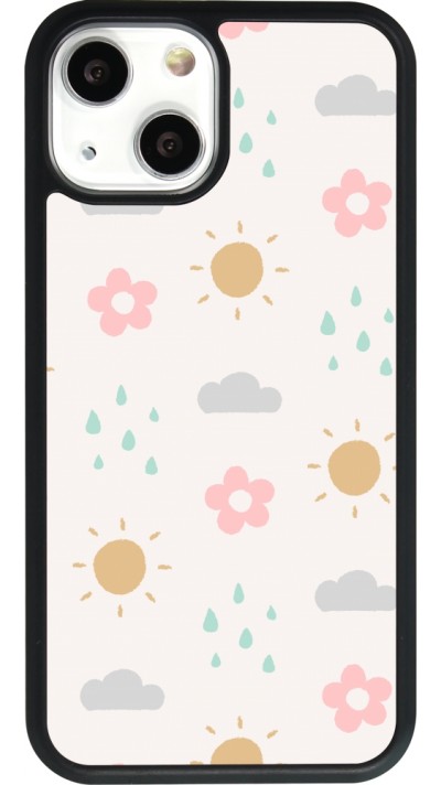 Coque iPhone 13 mini - Silicone rigide noir Spring 23 weather