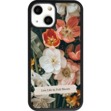 Coque iPhone 13 mini - Silicone rigide noir Full Bloom Spring 2026