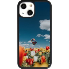 Coque iPhone 13 mini - Silicone rigide noir Hot air balloon Spring 2026