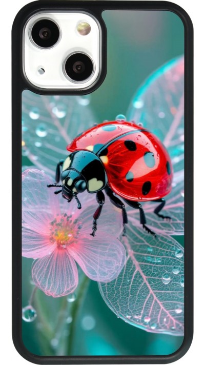 Coque iPhone 13 mini - Silicone rigide noir Ladybird in bloom 2026