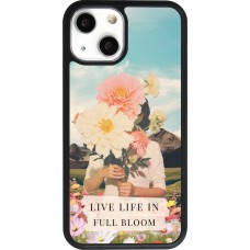 Coque iPhone 13 mini - Silicone rigide noir Live life in full moon 2026