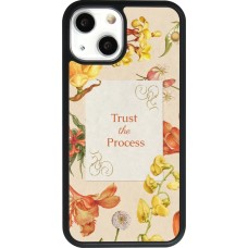 Coque iPhone 13 mini - Silicone rigide noir Trust the process Spring 2026
