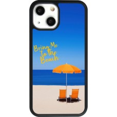 Coque iPhone 13 mini - Silicone rigide noir Summer 2025 Bring me to the beach