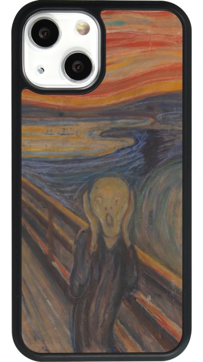 Coque iPhone 13 mini - Silicone rigide noir Tableau art - Le Cri - Edvard Munch
