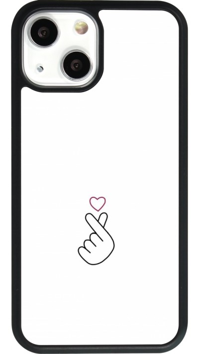 Coque iPhone 13 mini - Silicone rigide noir Valentine 2024 heart by Millennials