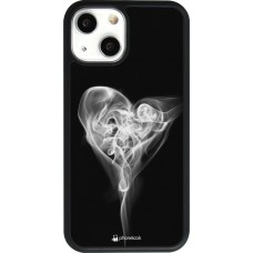 Coque iPhone 13 mini - Silicone rigide noir Valentine 2022 Black Smoke