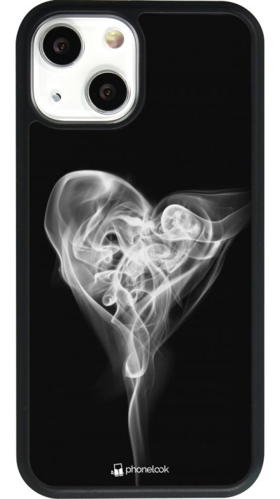 Coque iPhone 13 mini - Silicone rigide noir Valentine 2022 Black Smoke