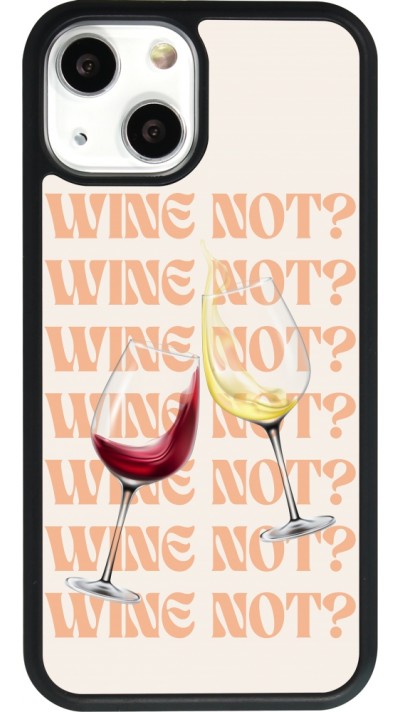 Coque iPhone 13 mini - Silicone rigide noir Wine not