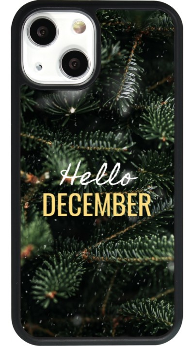 Coque iPhone 13 mini - Silicone rigide noir Winter 25 Winter hello december