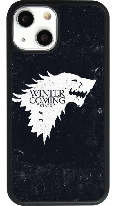 Coque iPhone 13 mini - Silicone rigide noir Winter is coming Stark