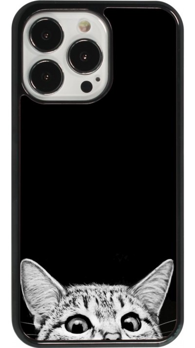 Coque iPhone 13 Pro - Cat Looking Up Black Coque iPhone 13 Pro - Cat Looking Up Black